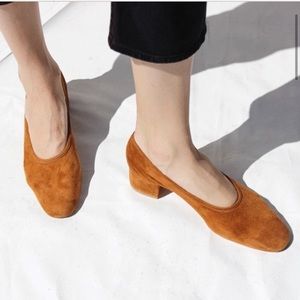 Maryam Nassir Zadeh Suede Roberta Ballerina Heels